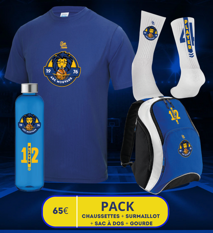 Pack N°2 - Surmaillot floqué + chaussettes + gourde 1L + sac à dos personnalisables ABC Mouvaux
