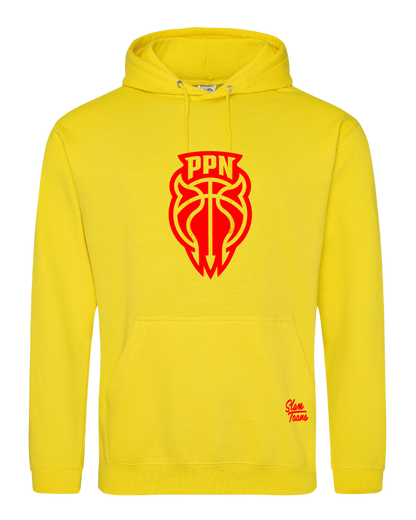 Sweat à capuche logo PPN jaune - 100 % coton - Personnalisable