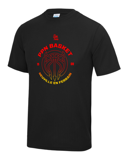 T-shirt PPN noir - 100 % polyester - Personnalisable