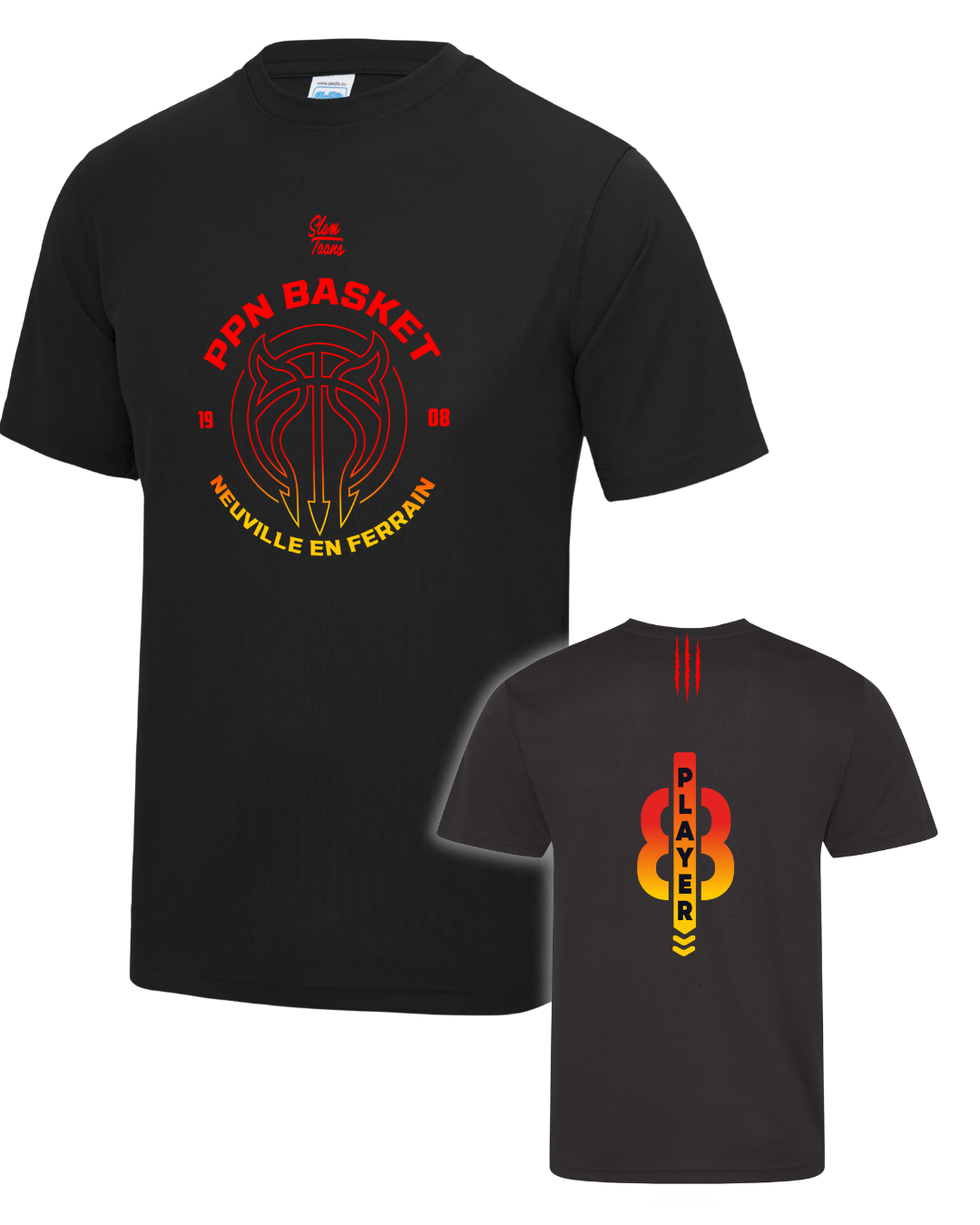 T-shirt PPN noir - 100 % polyester - Personnalisable