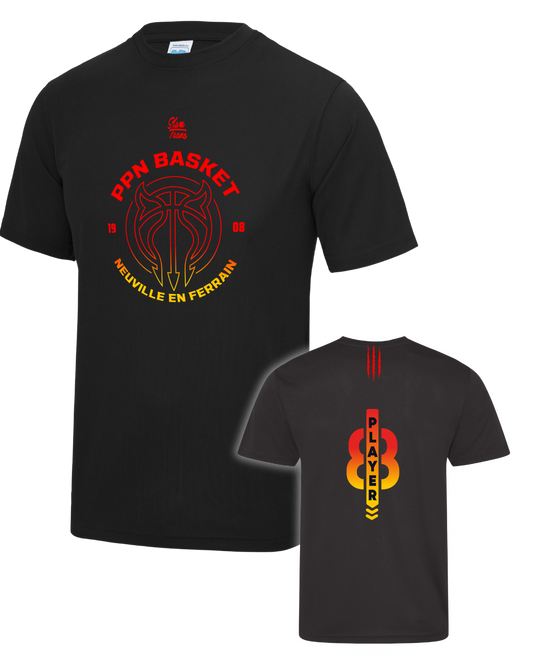 T-shirt PPN noir - 100 % polyester - Personnalisable