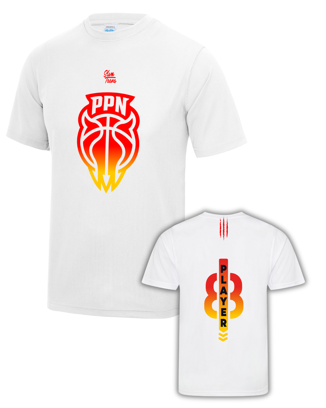 T-shirt PPN blanc - 100 % polyester - Personnalisable