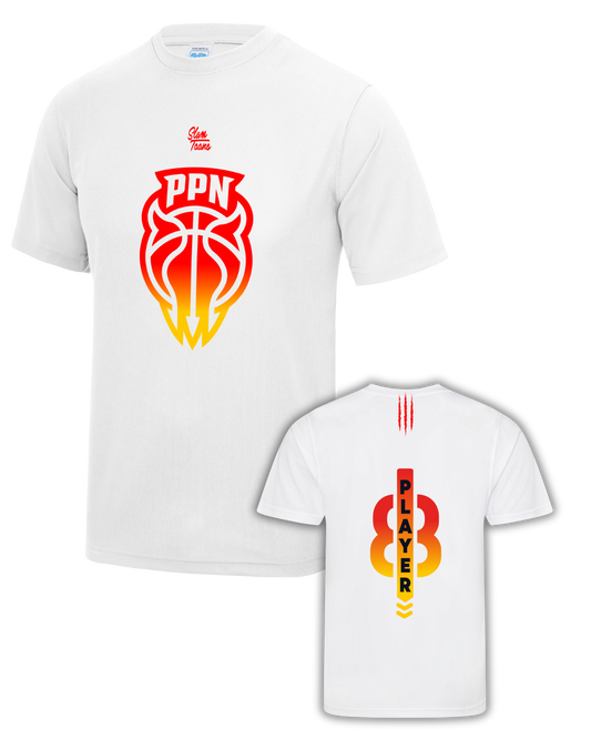 T-shirt PPN blanc - 100 % polyester - Personnalisable