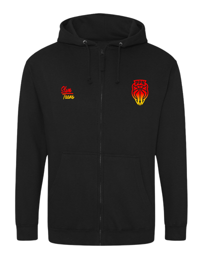 Sweat à capuche zippé PPN noir - 100 % coton - Personnalisable