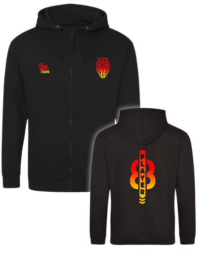 Sweat à capuche zippé PPN noir - 100 % coton - Personnalisable