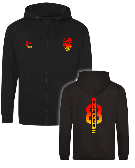 Sweat à capuche zippé PPN noir - 100 % coton - Personnalisable