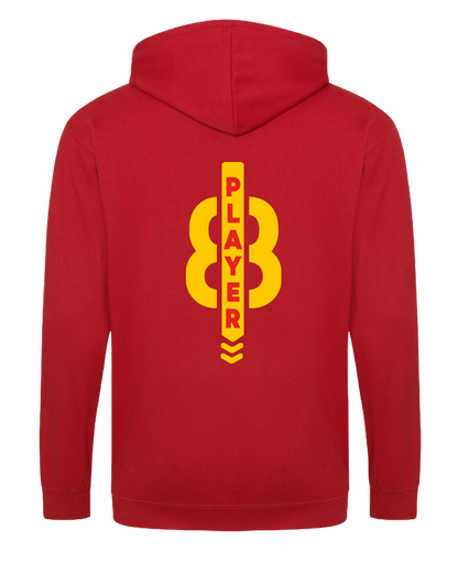 Sweat à capuche zippé PPN rouge - 100 % coton - Personnalisable
