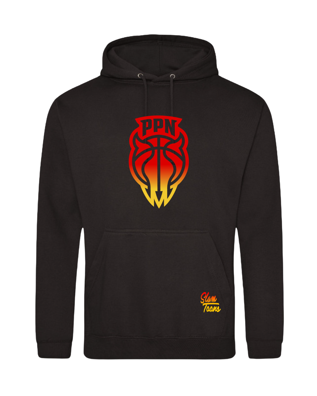 Sweat à capuche logo PPN noir - 100 % coton - Personnalisable