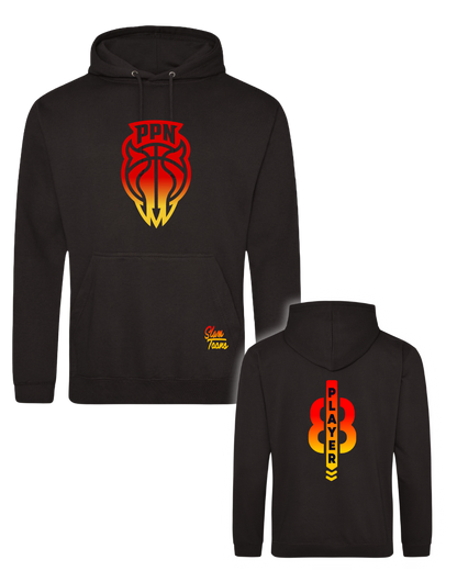 Sweat à capuche logo PPN noir - 100 % coton - Personnalisable