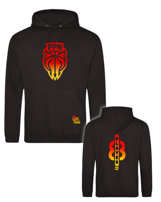 Sweat à capuche logo PPN noir - 100 % coton - Personnalisable