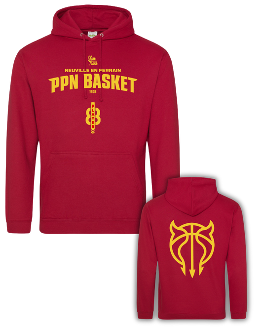 Sweat à capuche PPN Basket - 100 % coton - Personnalisable