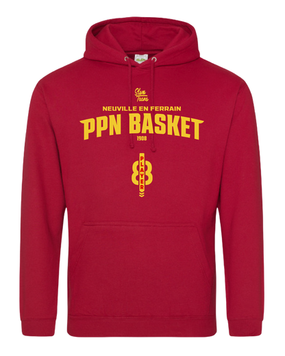 Sweat à capuche PPN Basket - 100 % coton - Personnalisable