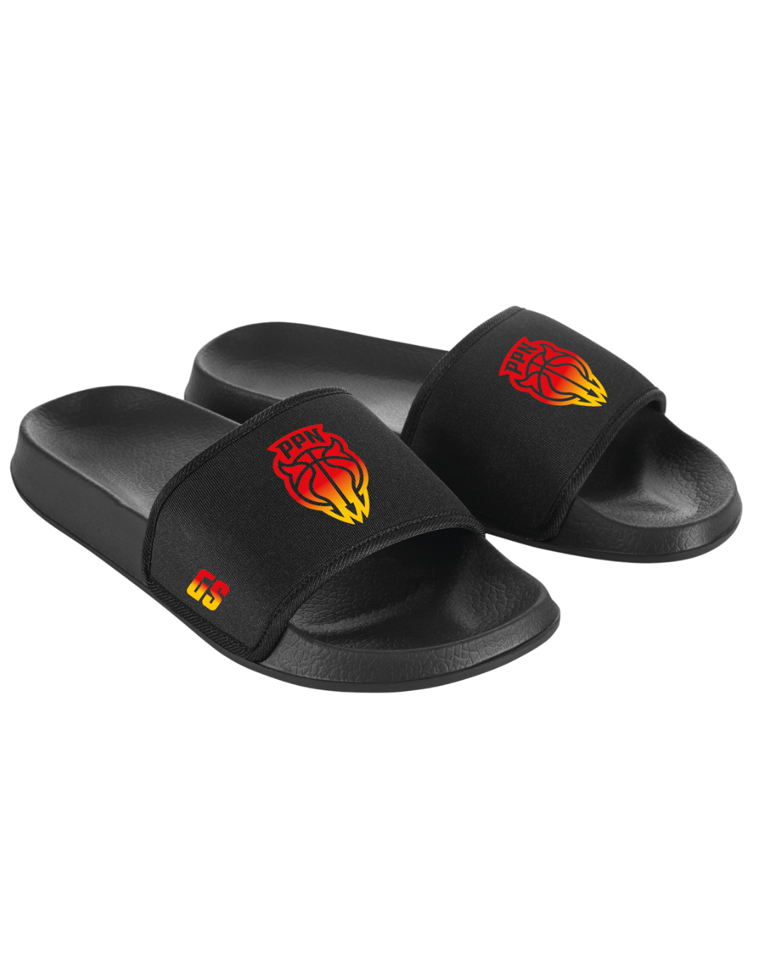 Claquettes PPN noires personnalisées aux couleurs du club